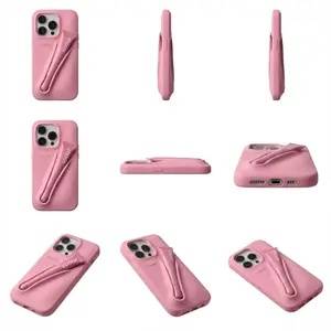 Lip Gloss Holder Silicone Case for iPhone 17 16 15 14 13 Pro Max Plus Air Shockproof Soft Cover with Convenient Back Stick on Design