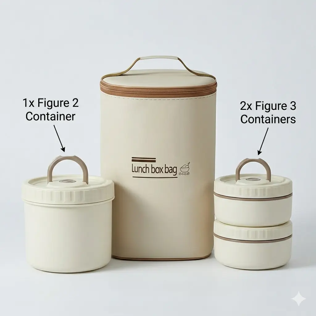 304 Stainless Steel Thermal Stackable Food Container (1.5L, 3-Layer/4-Layer) - Antibacterial, Non-Toxic, Leak-Proof Bag-Safe Seal Travel Lunchbox, Microwave-Safe Work Meal Prep Container with Hot Main + Sides Capacity, Bento Box Ideas, Lunch Box Warmer
