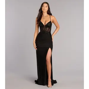 Brenna Corset Lace-Up Formal Dress