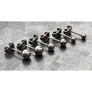 Pair of 100% Solid Titanium ( 6AL-4VELI ASTM F-136 Implant Grade 23) Ball Stud Earrings!