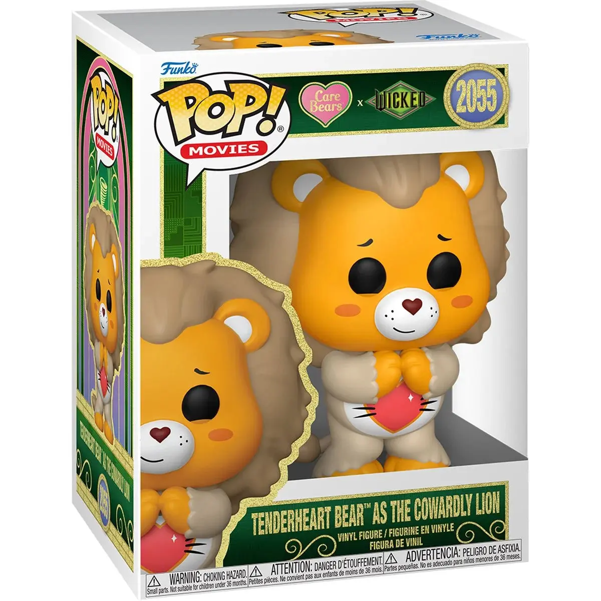 Funko Pop! Care Bears x Wicked Tenderheart Bear as The Cowardly Lion Vinyl Collectible Bobblehead Figure #2055 (Display-Ready)