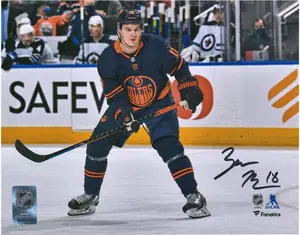 Zach Hyman Edmonton Oilers Autographed 8" x 10" Navy Skating Photograph - Fanatics Authentic Certified