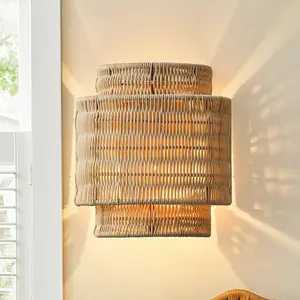 Roderick 1-Light Rattan Bohemian Wall Sconce Lighting Roderick 1-Light Rattan Bohemian Wall Sconce Lighting