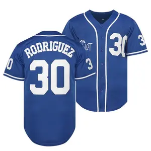 The Sandlot Baseball Jersey #30 Blue White Slightly Stretchy Polyester Fabric for Baseball Lovers Iconic Design Classic Color Scheme Size S