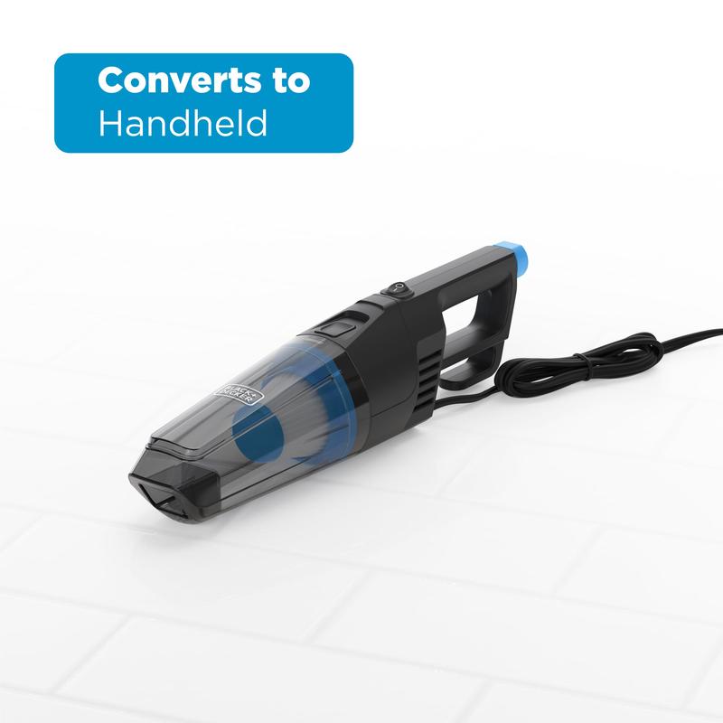 Black + Decker PowerSeries Flex 600W Motor 500ml Dustbin 21 Foot Cord 3-in-1 HandVac Versatile Use with Crevise Tool Attachment