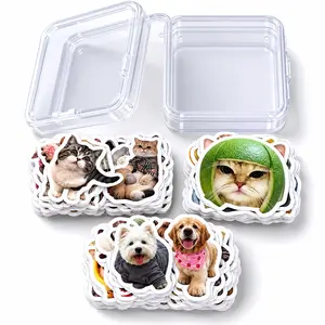 250Pcs Cute & Funny Cat Dog Meme Stickers with Storage Box/60 Pcs Reading Marker Bookmarks – Adorable Decals for Journaling, Scrapbooking, Laptops, Fridges & Gift Boxes