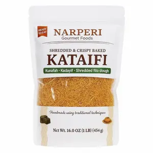 Narperi Gourmet Kataifi, Shredded Crispy Filo Dough, 1 lb, Vegan, Ready-to-Eat