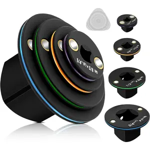 2026 Upgraded Low Profile Impact Socket Adapter Set, 4PC Stubby Drive Ratchet Adapter Kit 3/8" to 1/2", 1/4" to 3/8", 1/2" to 3/4",3/4" to 1" for Tight Spaces, Cr-Mo Steel, With A Triangular Pry Bar