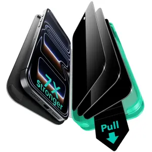 ESR Armorite Privacy Tempered Glass 3-Pack for iPhone 17/16/15 All Models, 7x Military-Grade Protection, Ultra-Fit Tray, Bubble-Free, Shockproof Screen Protector, Cellphone Casing