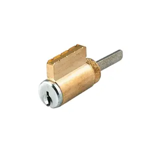 GMS KIK Cylinder Lock - 5-Pin, Multi-Tailpiece, US3 Polished Brass, AR (Adams Rite) - with 2 Keys, Two Keys
