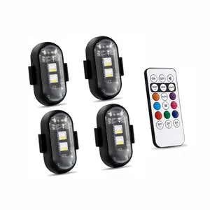 RGB Led Aircraft Strobe Light Remote Wireless Motorcycle Flash Light Warning Lights for   Bike Car Multifunctional