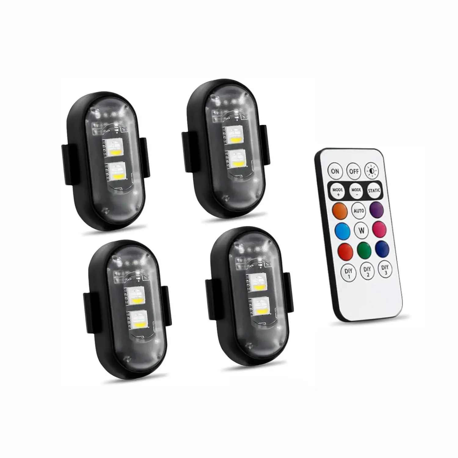 RGB Led Aircraft Strobe Light Remote Wireless Motorcycle Flash Light Warning Lights for Bike Car Multifunctional free