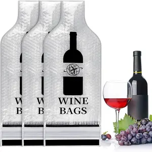 Wine Travel Bags-3 Sets of Reusable Wine Bottle Protectors, Double - Layer Leak - Proof for Airplane, Car, Cruise. Impact - Resistant Wine Sleeves for Suitcase
