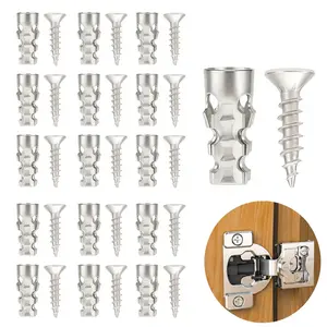 6*14mm Door Hinge Thread Repair Screws, 10Pack/30Pack/60Pack Short Expansion Wall Anchors, Stripped Thread Repair Fixer for Cabinet, Tile, Stone and Partition Hinge Mounting