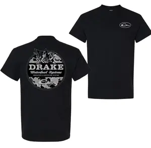 Drake Waterfowl Brown Camo Hunting T-Shirt – Duck Graphic Tee and Outdoor Southern Style Shirt for Men – Menswear Tops, Men's T-Shirts, Waterfowl Hunter Shirt, Vintage Mallard Camo Tee, Country Outdoorsman Apparel, Fall Hunting Season Gift Q4D