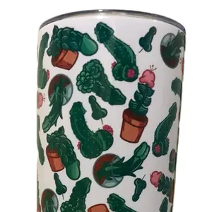 20 oz Tumbler with Cactus Pattern Design Drinkware Cup