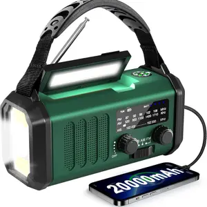 20000mah Hand Crank Radio Emergency Kit, Solar & Generator Powered, Noaa Am Fm Weather Channels, USB C Charging, Flashlight LED Lamp