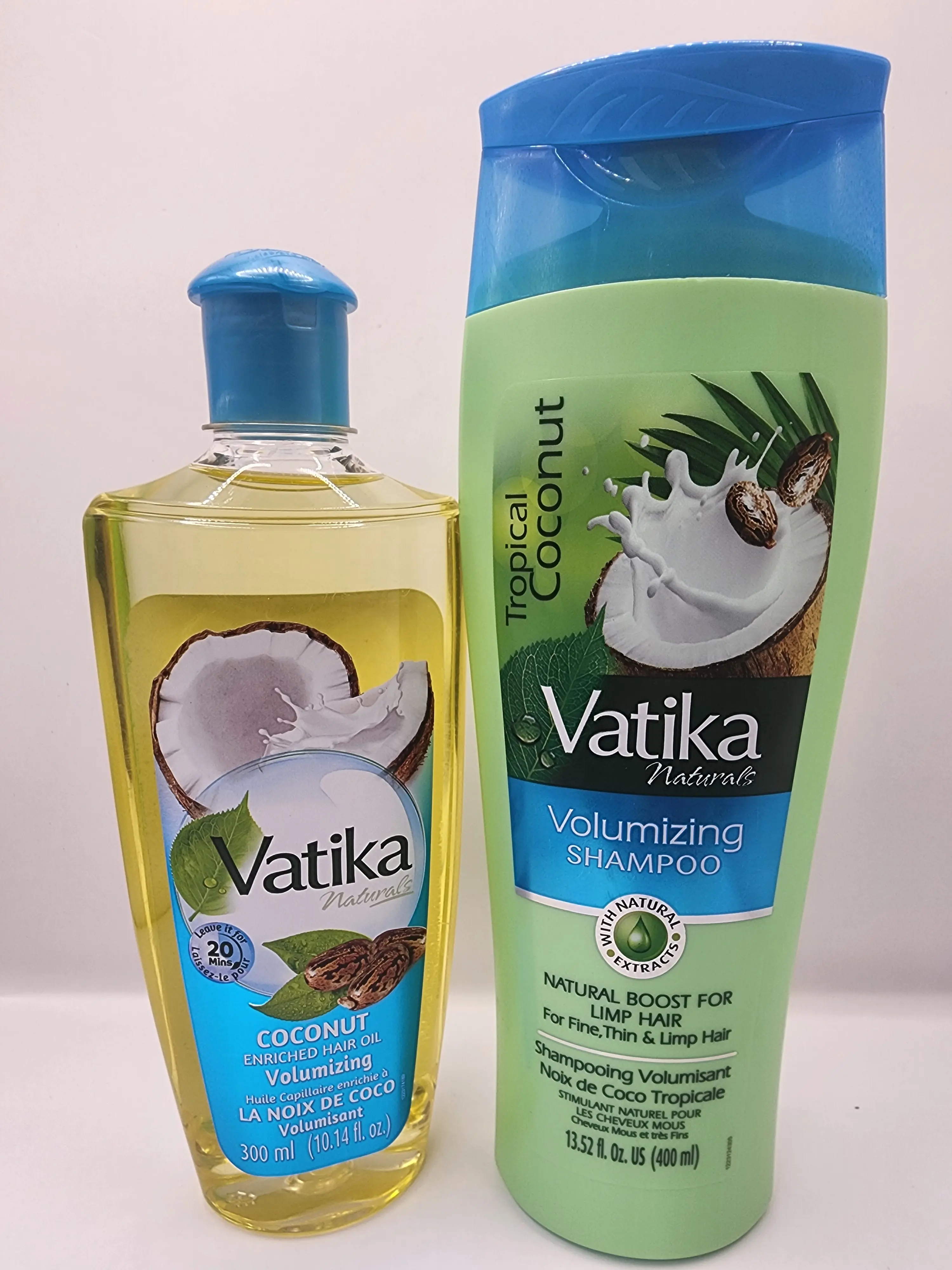 Vatika Naturals Hair Oil & Shampoo Set with Coconut & 100% Natural Oils, Daily Liquid Conditioning Treatment for Damaged Hair, Unisex, 300ml & 400ml, Hydrating, Nourishing, Moisturize, Curly Hair