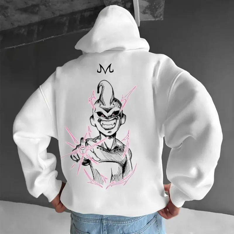 Unisex Casual Anime MAJIN BUU Hoodie Print Double-Sided Hoodie, Dragon Ball Anime Majin Buu Printed Hoodie, Manga Hoodie For Men Gift For Him, Gift For Her