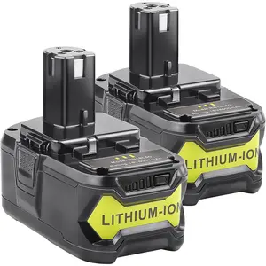 2Pack 18V 6.0 Ah HIGH Capacity  for Ryobi + System P102 P103 P105 P107 P108 P109 P122 18- LED Gauge  Cordless Tool