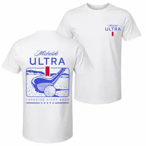 Men's Golf Light Beer Printed Pure Cotton Short-Sleeve Shirt - Unisex Casual Wear, Ideal for Spring and Summer; Cool Graphic Tee featuring a Classic Crew Neck Design; Soft Cotton Fabric, Suitable for All Seasons # Mother's Day Gift # streetwear tees