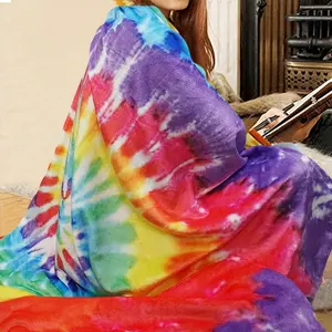 Gift for Friends Blanket Tie-Dye Rainbow Gift Blanket Soft Flannel Sofa Blanket TV Blanket One