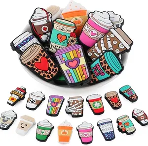 15Pcs Silicone Focal Beads for Pens, Character Silicone Beads for Keychain Making, Lanyard Making DIY Handicraft(Cup)