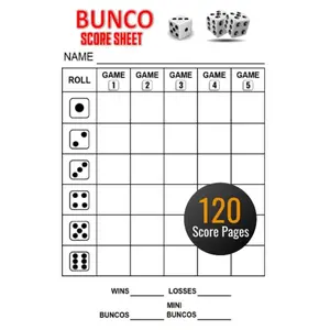 Bunco Score Sheets: 120 Large Score Sheets for Scorekeeping | Dice Game Score Keeping Book | Score Keeping Pads | Bunco Dice Game Book | Sizee: 6x9 Inches Paperback – February 2, 2020