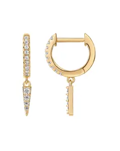 PAVOI 14K Gold Plated S925 Sterling Silver Post Lightweight Drop/Dangle Huggie Earrings for Women