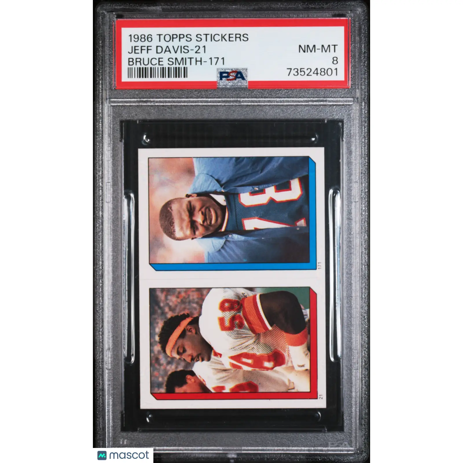 Jeff Davis-21 PSA 1986 Topps Stickers Football 8 73524801