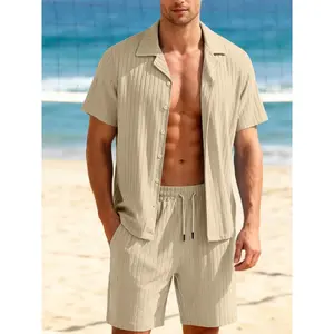 The two-piece men’s summer new short-sleeved shirt and shorts set is a wardrobe essential for men—stylish, comfortable, and breathable.GARMENTARY