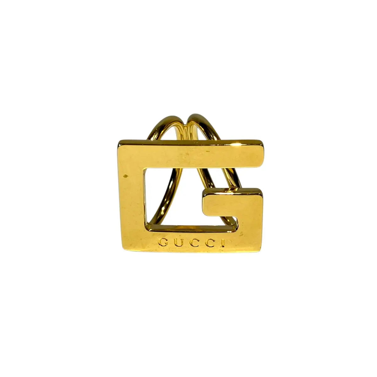 Pre-owned GUCCI Gold-plated Small Leather Goods Scarf Ring