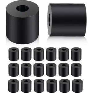 1 Inch OD x 3/8 Inch ID x 1 Inch Thickness Rubber Bushing Round Thick Washers Spacers Anti Vibration Neoprene Cylinder with Hole for Home Use