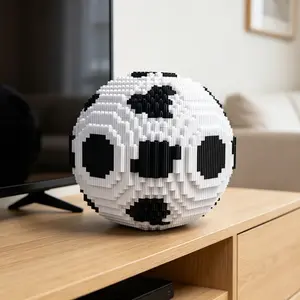 Educational Micro Building Blocks Soccer Ball(2050) - STEM Logic Training 3D Puzzle, DIY Desktop Sport Model, Challenging Construction Set for Teens & Kids Ages 12+