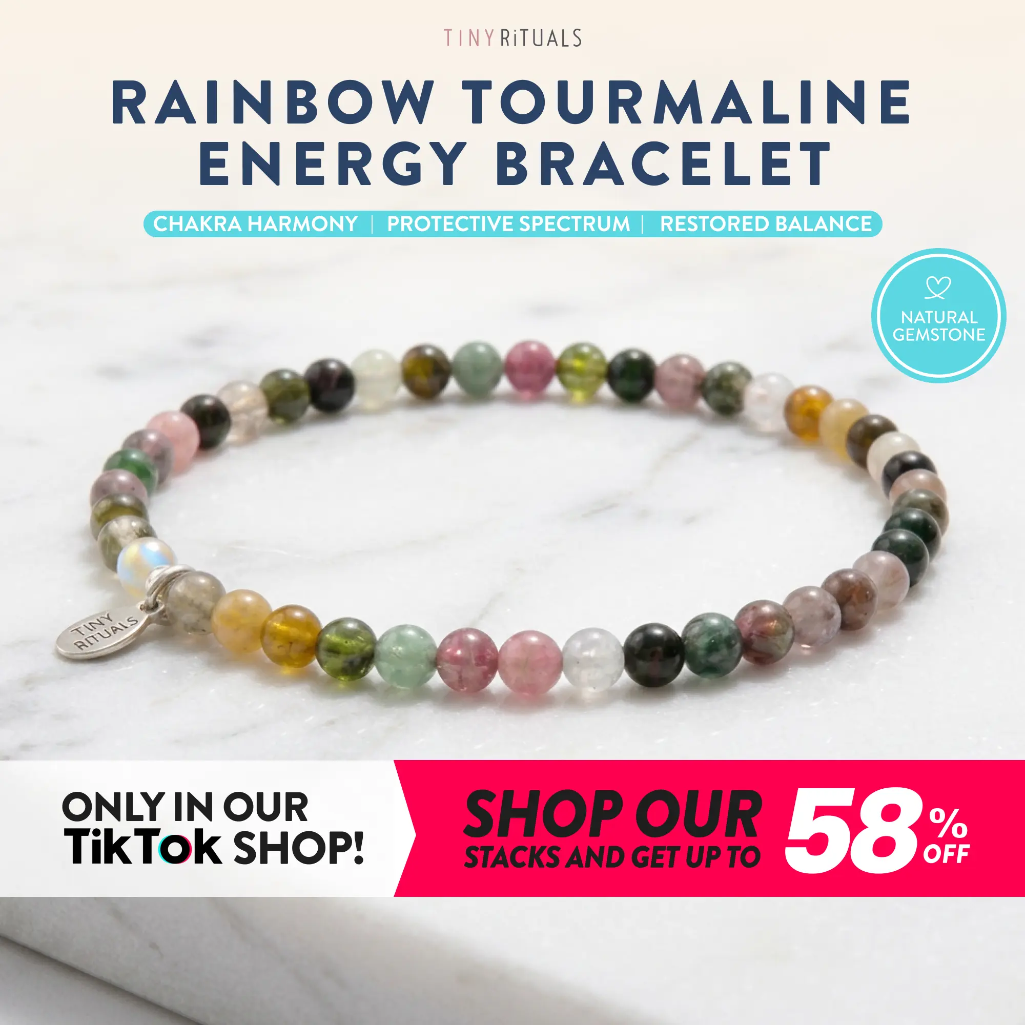 TINY RiTUALS Rainbow Tourmaline Energy Bracelet