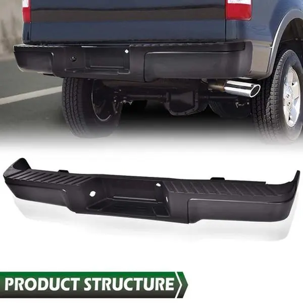 Black - Complete Rear Steel Bumper Assembly Fit For 2009-2014 Ford F150 Truck Black - Complete Rear Steel Bumper Assembly Fit For 2009-2014 Ford F150 Truck