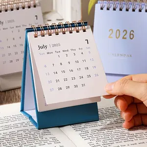 2026 Mini Desk Calendar Monthly and Weekly Planner, Thick 250g Paper, Dual Wire Binding, 2 Color Options Blue, Home Office Organization, Office Stationery Supplies