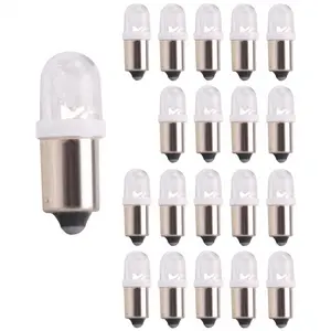 20Pcs BA9S 1895 H6W 53 57 Bayonet LED Light Bulbs for Car Map Lamp 12V White