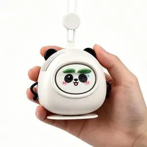 Panda Themed Neck Fan, Green Portable Wearable Cooler, Must-Have for Summer Festivals, Theme Parks, Concerts & Outdoor Adventures
