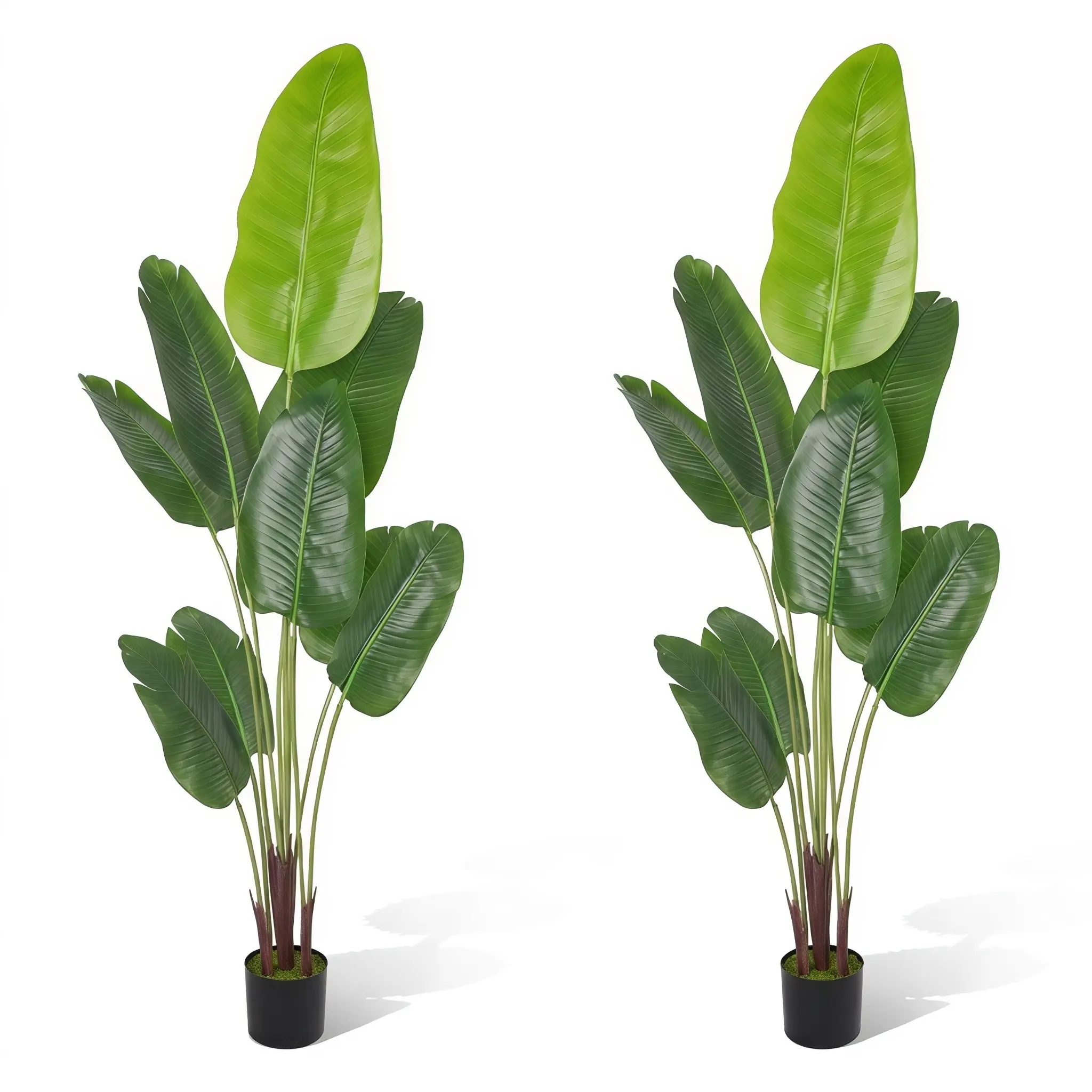 6-ft Realistic Artificial Bird of Paradise Plant - 13-Trunk Fake Banana Leaf Silk Floor Plant, Suitable for Living Room & Office Decoration (1 Package)，outdoor artificial plants，home decor，outdoor decor summer