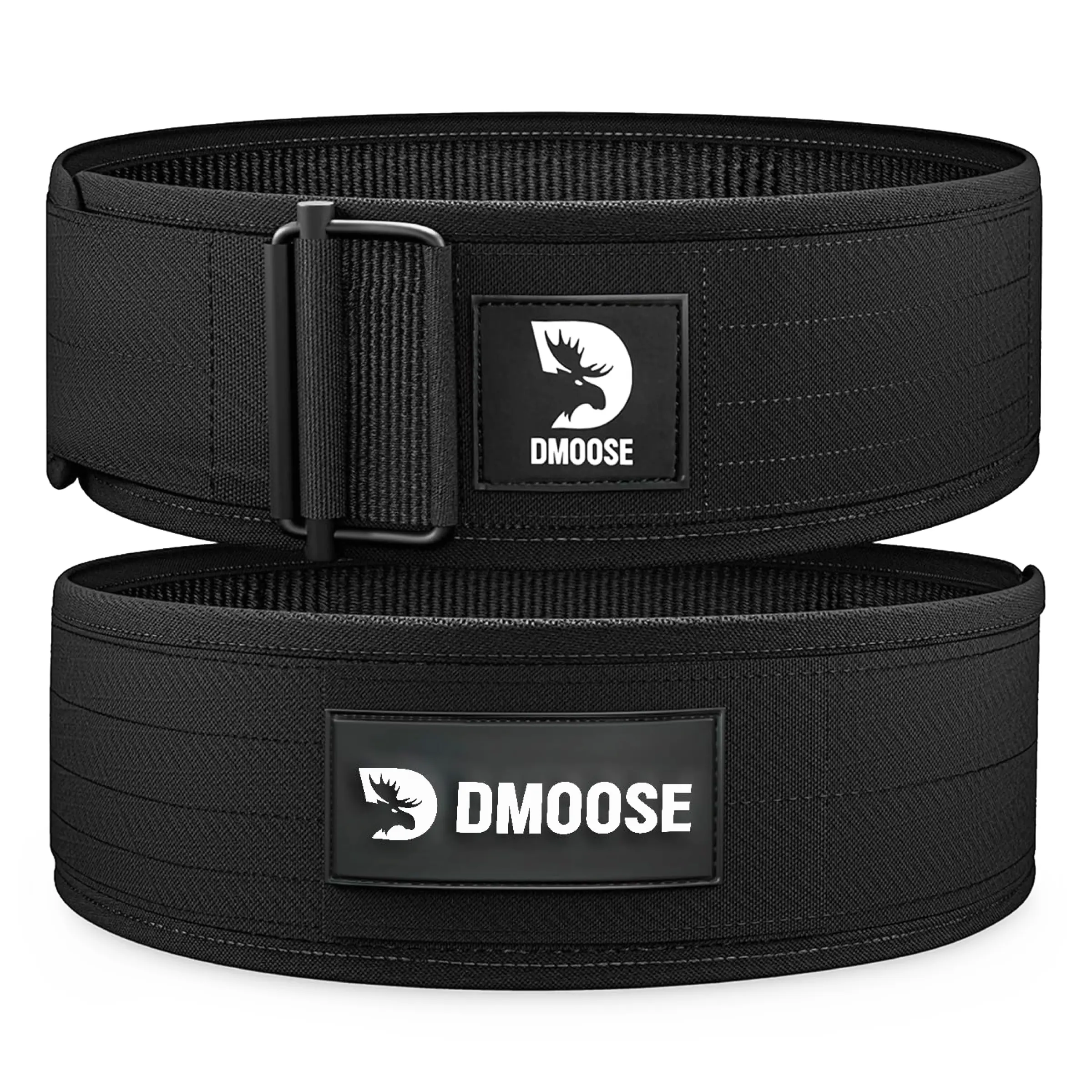 DMoose Fitness Competition Grade Nylon Weightlifting Belt, Unisex 4" Lumbar Support with Auto-Locking Buckle for Powerlifting & Squats, Unisex Names