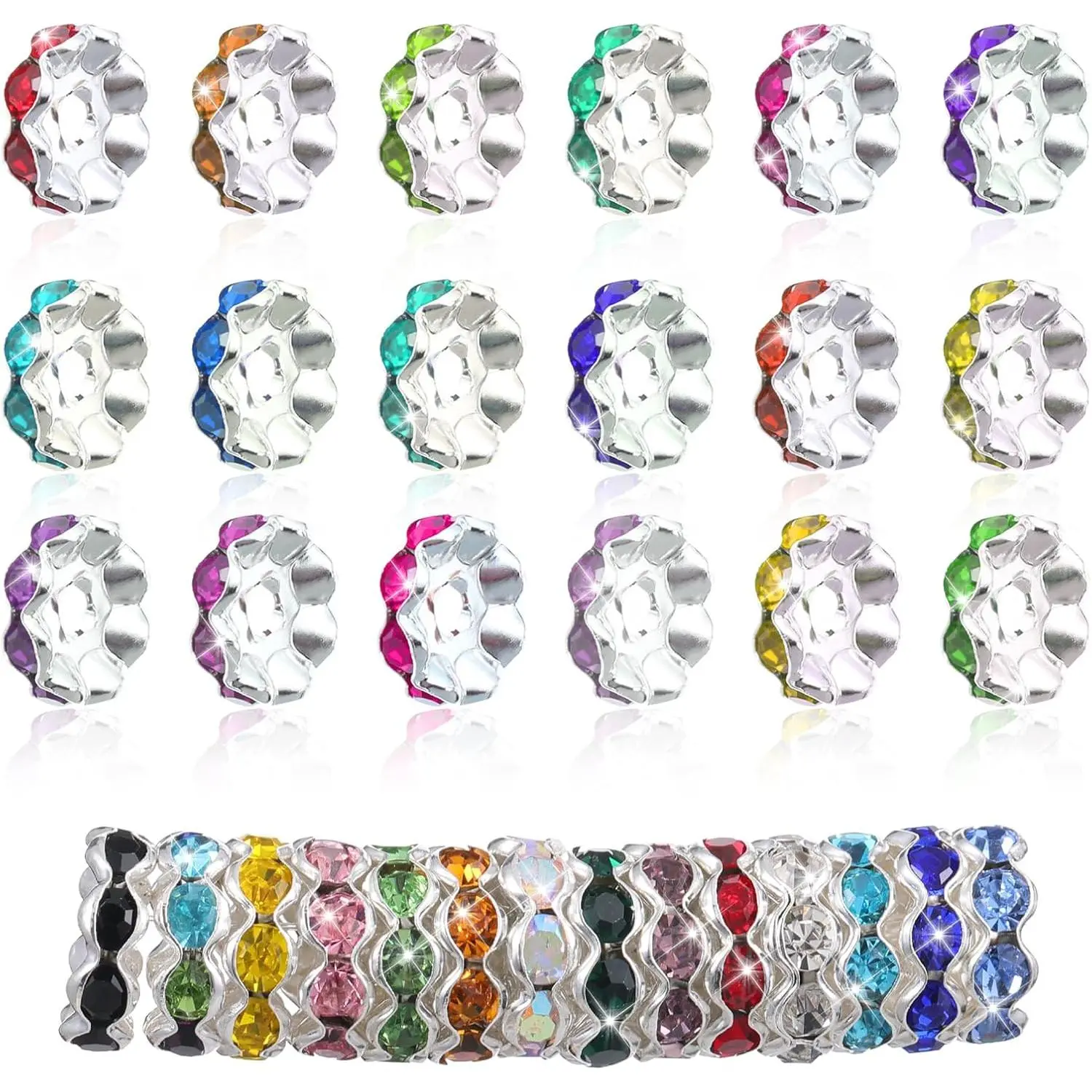 100 count Rondelle Spacers Beads 12mm Multicolor Spacer Beads Large Hole Beads Spacers for Beaded Pens Beaded Pen Supplies for  Making Pens for Beads