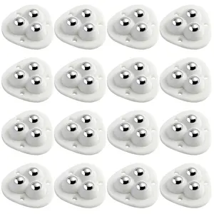16  Counts Mini Caster Wheels 360 Degree Quiet Small Swivel Wheels with 2/3 Steel Balls Self Adhesive/Drilling Rotation Pulley Universal Bearing Ball Transfer Wheels for Furniture