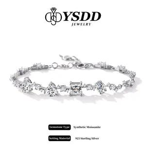 【#374】4CT Synthetic Moissanite Bracelet in 925 Sterling Silver