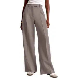 Women Wide Leg Pants High Waisted Business Casual Work Trousers Dressy Pants with Pockets