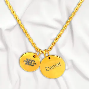 Cross Country Track and Field - Personalized Gold Two Charm Cross Country Necklace