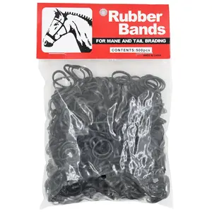 Coolhorse Black Rubber Braiding Bands (500PCS/Bag)