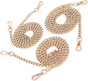 3 count  Luxury Fashion  Inche Replacement Flat Chain Strap with Buckles Set,  for DIY Metal  Cross  Bag Hand Bag Purse Replacement