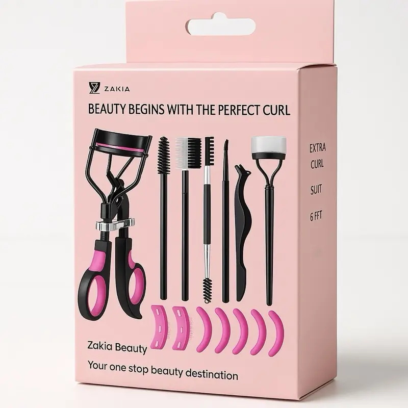 Zakia Beauty Women's Professional 13-Pcs Multi-Pack Lash Cluster Kit Eyelash Curlers - Includes Eyelash Curler, Eyebrow Brush, Hair Tweezers, Silicone Cluster Prep Pads for Lash Routine
