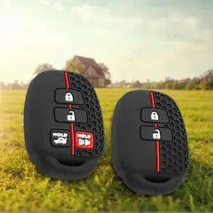 Silicone Keychain Organizer Key Caps Holder Car Key Cover Case Car Key Protector For Toyota Camry Corolla RAV4 Vios Prius C Highlander